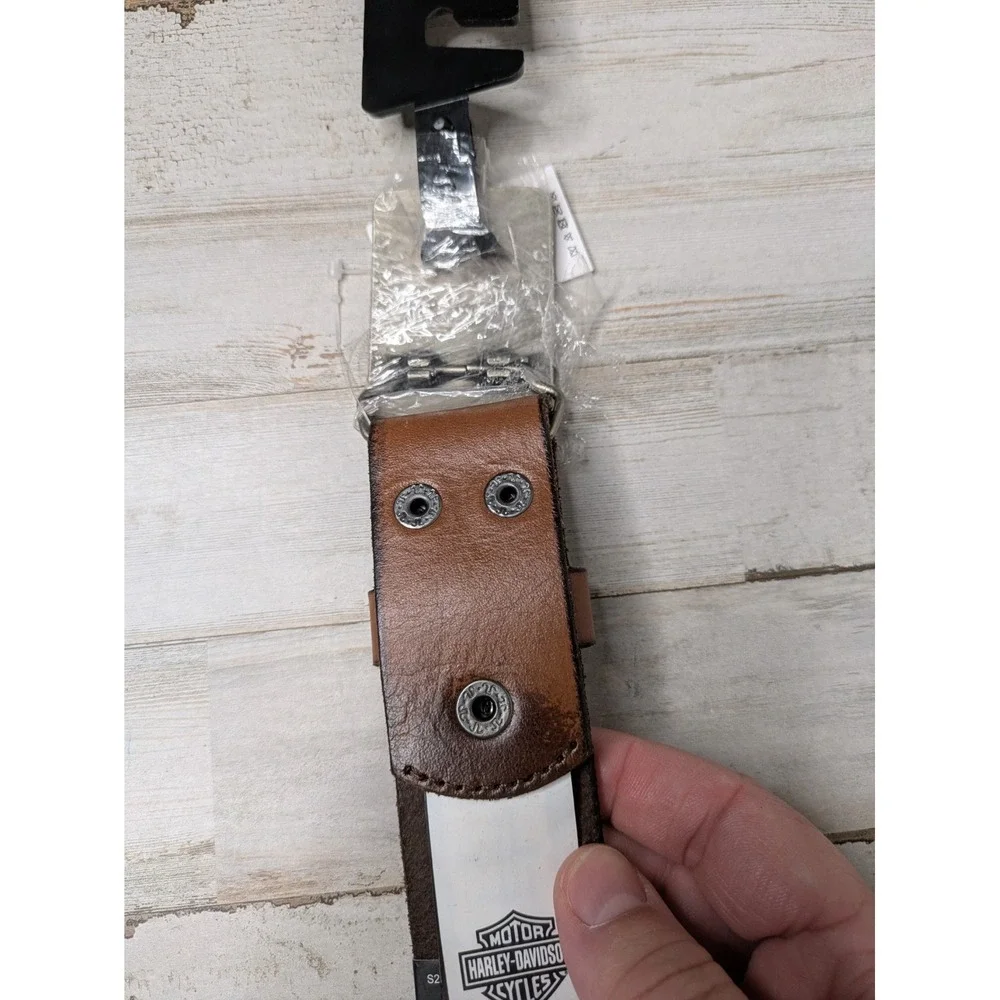 Harley Davidson Down-Shift Interchangeable Buckle Brown Leather Size 46 / 48 New